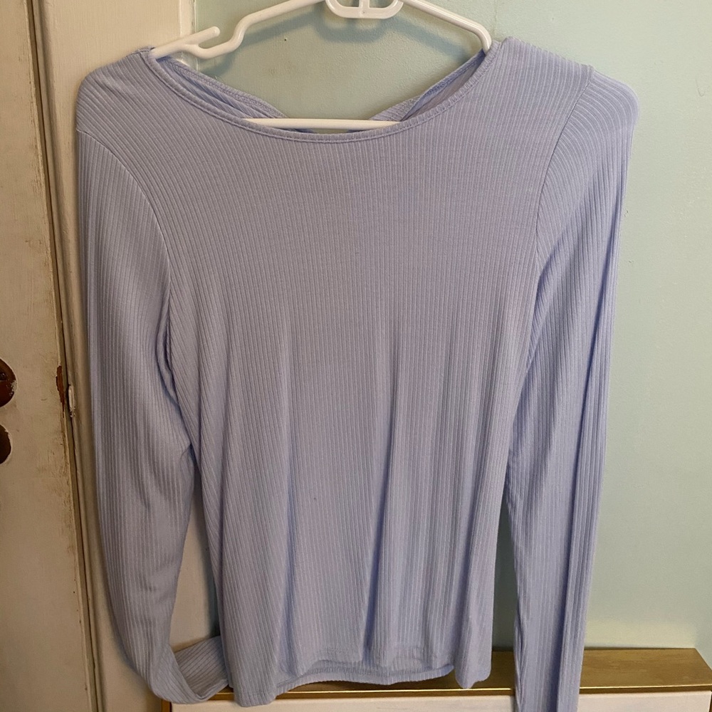 Hollister light blue ribbed top.